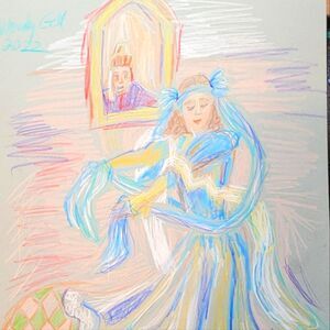 Wendy Gell Artwork Dancing for the King Pencil Drawing